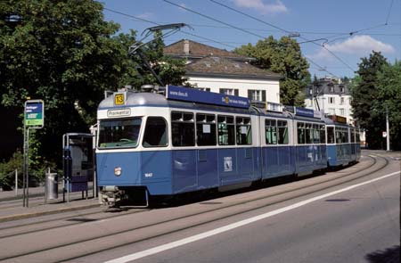 VBZ 2x Be 4/6 1647 & 1708 in Zürich Hottingerplatz