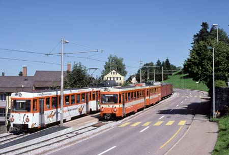 TB BDe 4/8 23 mit Gkb 61 & Gkb 62 & Gk-v 35 in Vögelinsegg