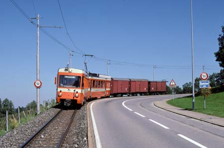 TB BDe 4/8 23 mit Gkb 61 & Gkb 62 & Gk-v 35 bei Vögelinsegg
