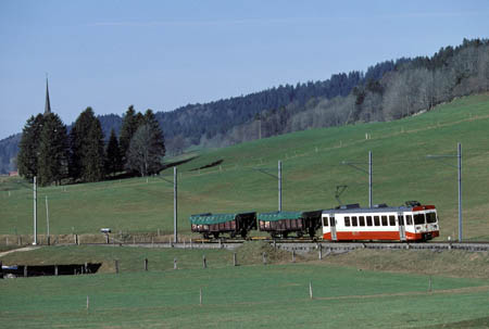 TRN CMN BDe 4/4 8 bei La Sagne-Eglise