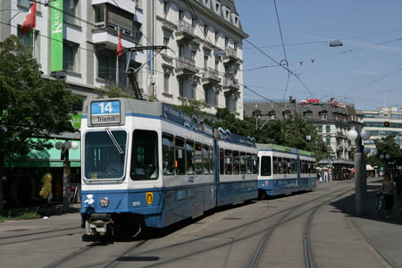 VBZ Be 4/6 & Be 4/6 in Zürich Stauffacher