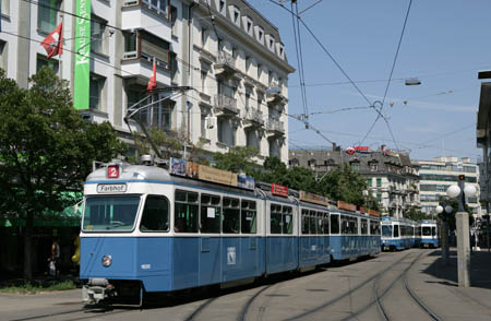 VBZ Be 4/6 & Be 4/6 in Zürich Stauffacher