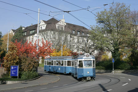 VBZ Be 4/4 1426 & B4 786 in Zürich Platte