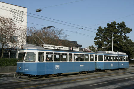 VBZ Be 4/4 & B4 in Zürich Rentenanstalt